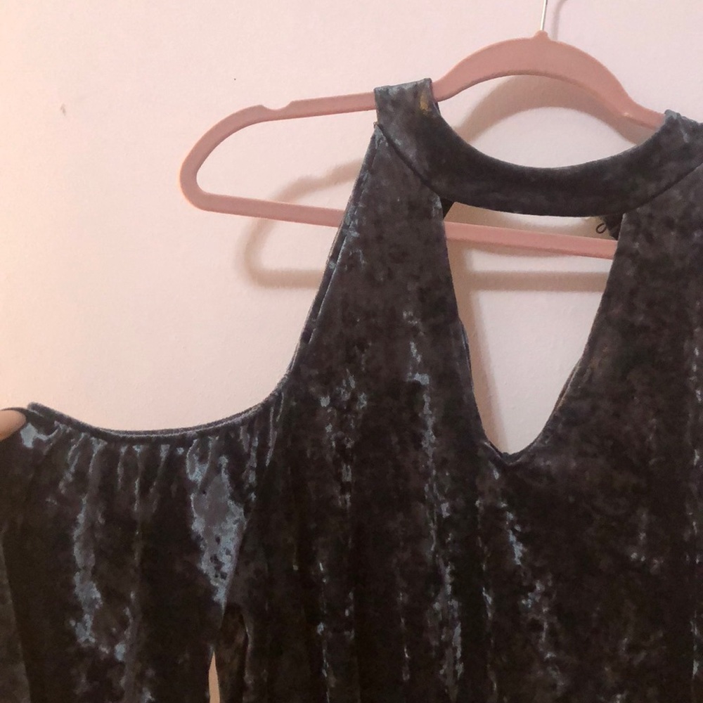 American eagle blue velvet top